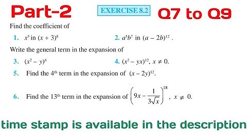 Ex 8.2 class 11 maths ncert Binomial Theorem Q7 to Q9