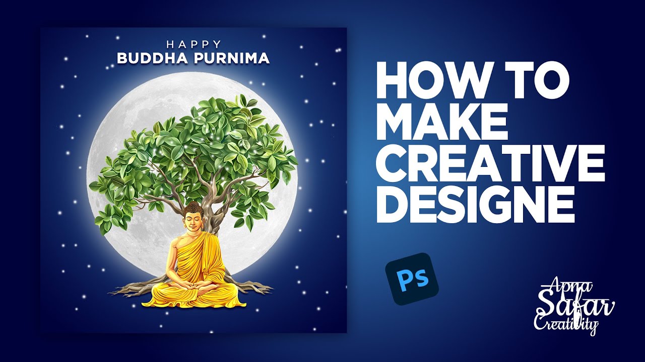 Buddha Purnima Social Media Post in Photoshop | Buddha Purnima poster | Buddha Purnima Banner 🕊️