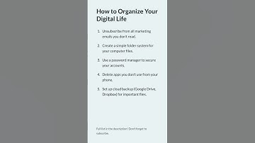 How to Organize Your Digital Life  Unsubscribe from all marketing emai...