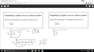 Simplifying a higher root of a whole number