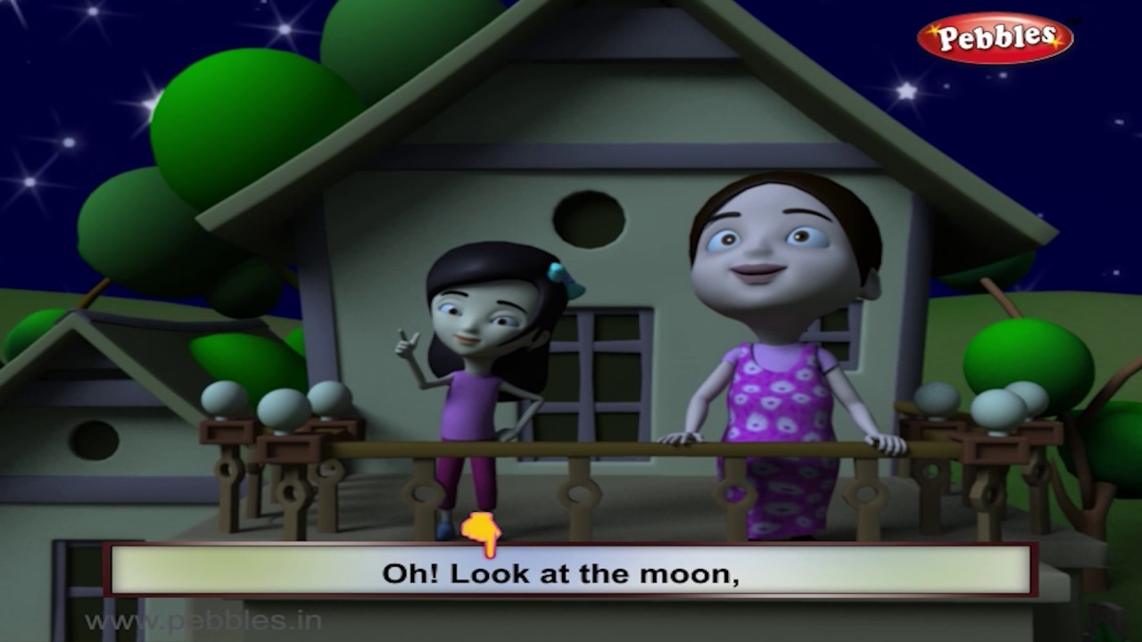 Look At The Moon Nursery Rhymes With Lyrics Nursery Poems 3D