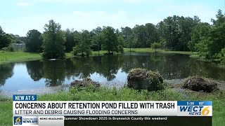 ‘A bit more alarming’: Concerns about Wilmington retention pond filled with trash