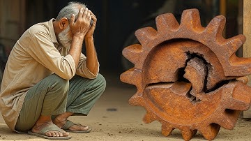 A Completely Shattered Gear Restored in the Workshop — Full Process From Scrap to Precision