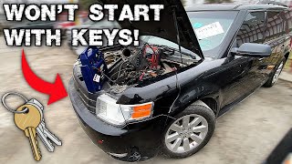 FORD FLEX WON'T START WITH KEY BUT STARTS WHEN STARTER IS JUMPED