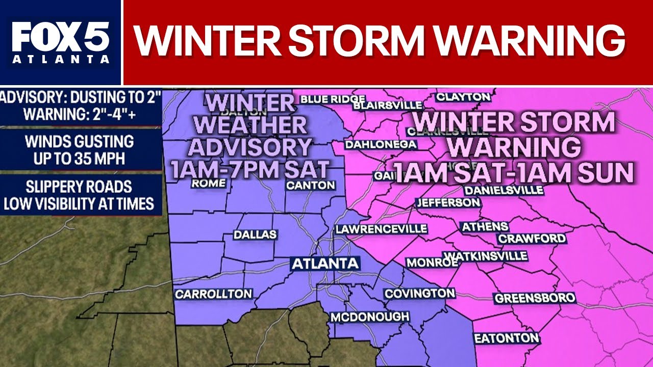 Winter storm warning issued for North Georgia | FOX 5 News - YouTube