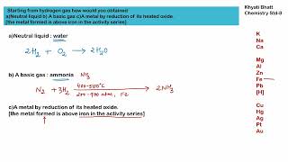 Starting from hydrogen gas how would you obtained a)Neutral liquid b) A basic gas