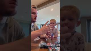Mike Trout finds his own card with his son 🥹 Happy Father’s Day!