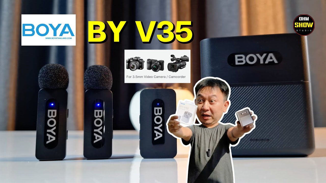 รีวิวไมค์ไร้สาย BOYA BY-V35 |ทดสอบเสียง 100 ม. + เทสตัดเสียงรบกวน!