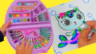 Gabbys Dollhouse Coloring Book Activities For Kids With Watercolors, Crayons, And Markers