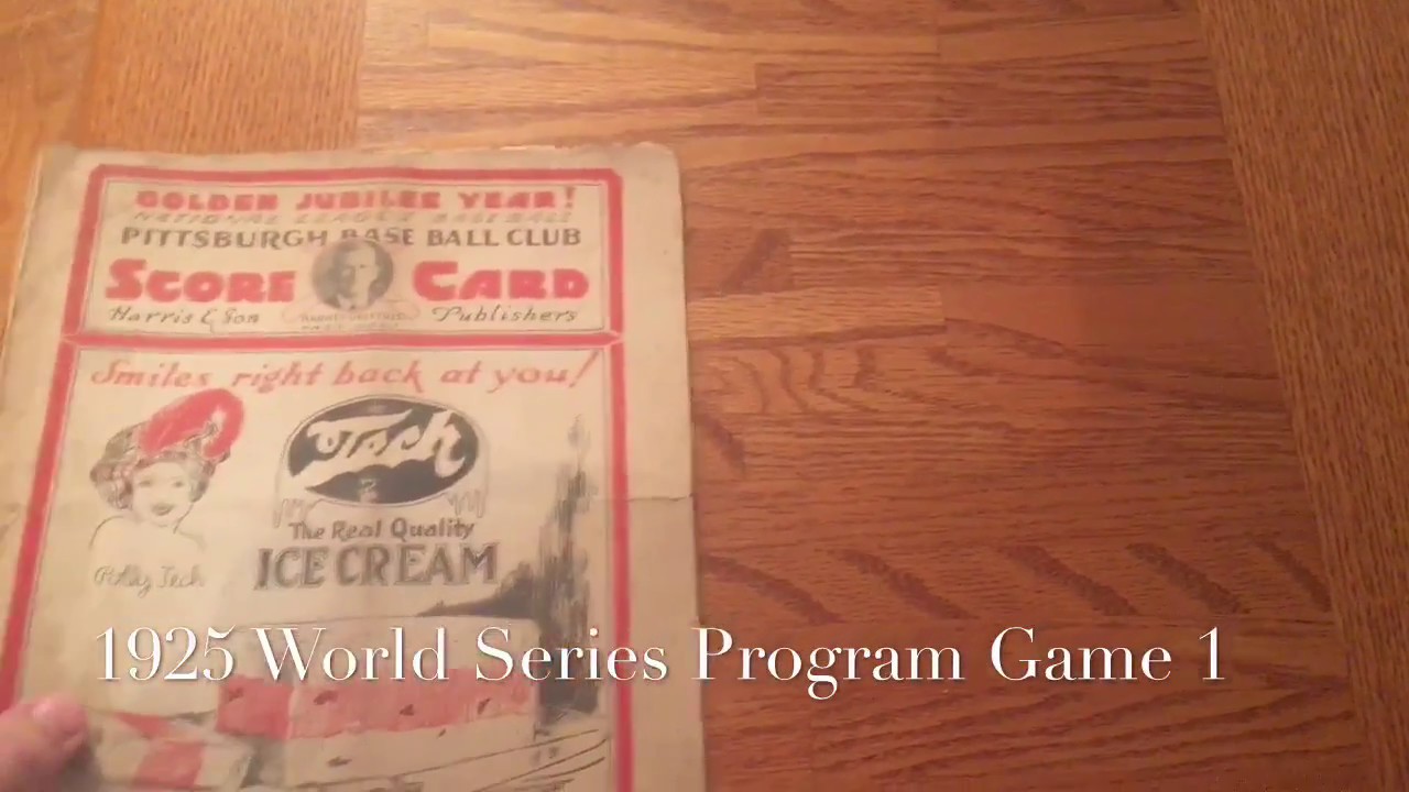 Original 1925 World Series Game 1 Program - YouTube