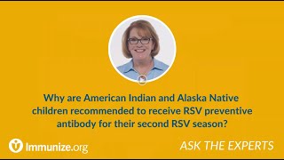 Why are AI and AN children recommended to receive RSV preventive antibody for their 2nd RSV season?
