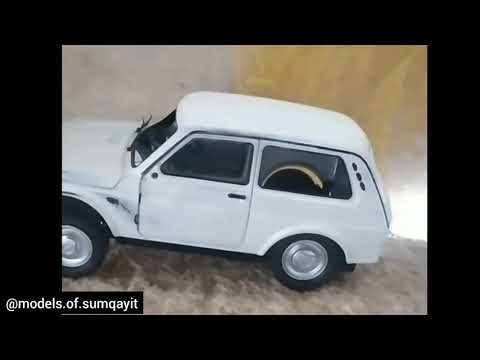 niva modeli. modelka . 1:16 niva modeli renglenmesi ve yigilmasi. esl masin Porshe kraskasi ile