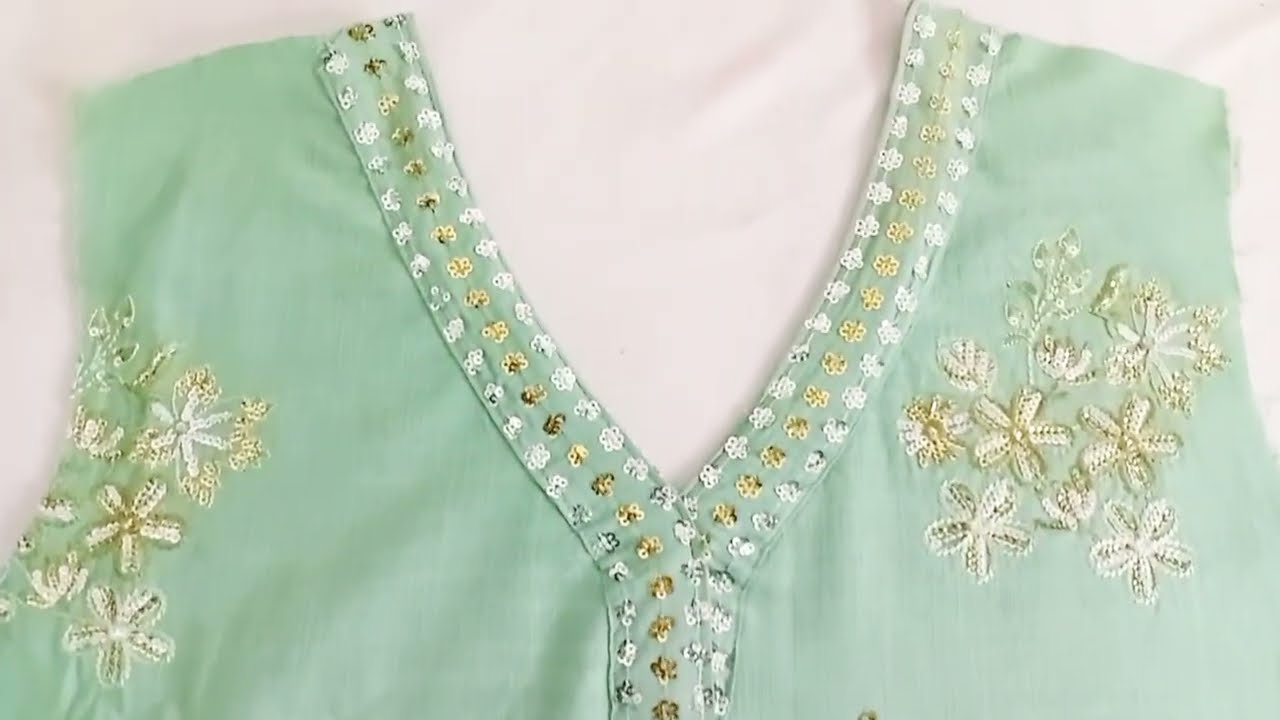 V Placket Neck Design/V shape cutting stitching @suiRang 