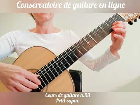 Cours de guitare n.53 Petit sapin. Tempo lent pour bien travailler les notes.