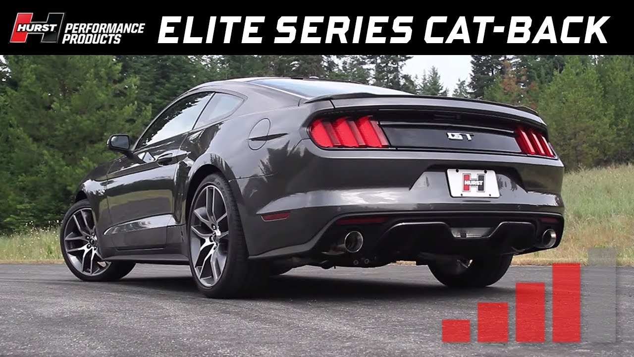v8 animal 2015-17 Ford Mustang GT 5.0L - Hurst Elite Cat-back Exhaust System 6350024