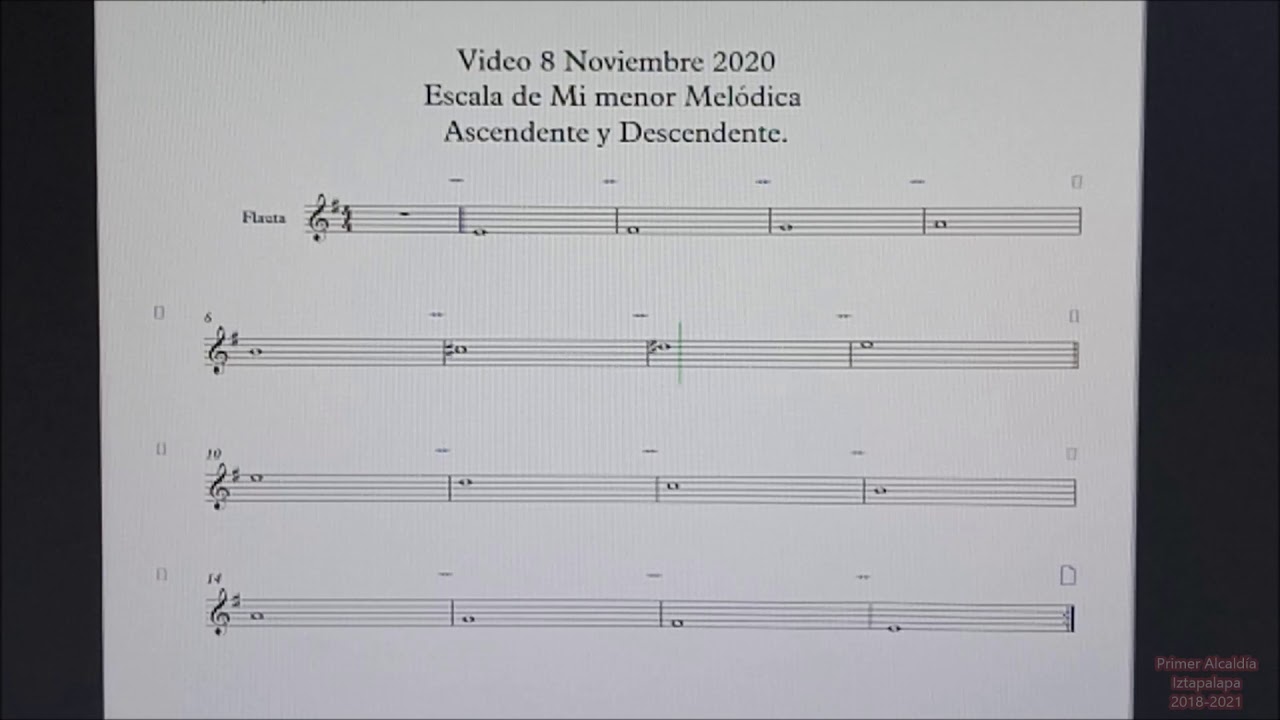 8.- ESCALA DE MI MENOR MELÓDICA ASCENDENTE Y DESCENDENTE - YouTube
