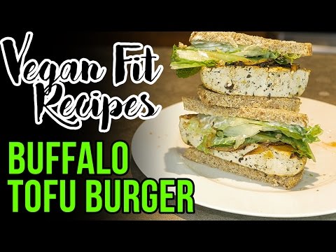 Buffalo Bacon Tofu Burger Sandwich | Quick Vegan Recipes