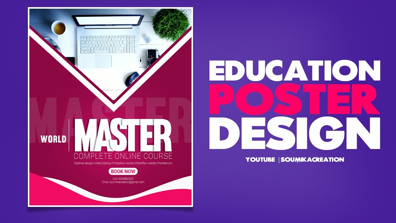 Poster Design Tutorial in Photoshop | Education Poster Dedign - YouTube