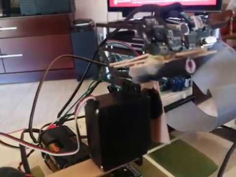 Raspberry pi 3 + OpenCV + servo XY + laser + haarcascade