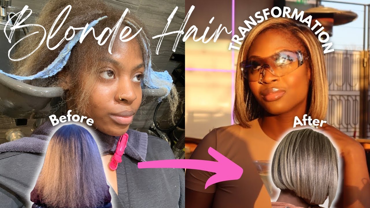 BLONDE HAIR TRANSFORMATION Cutting My Hair Off + Blonde Natural Hair Update! YouTube