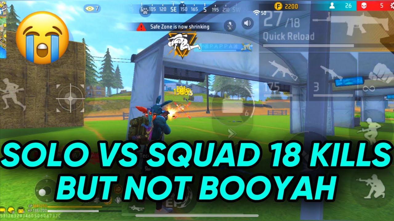 SOLO VS SQUAD 18 KILLS BUT NOT BOOYAH😭 || FREE FIRE MAX 🔥 - YouTube