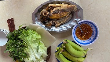 Buổi Cơm Chiều Cùng Với Cá Phi Chiên Giòn Cuốn Bánh Tráng