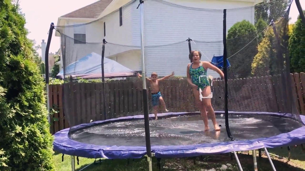Trampoline VS Water and Soap - YouTube