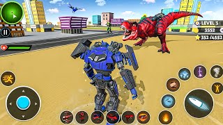 Dino Robot Transformation Jet Bike Car Dinosaur Robot Game New Mega Fight in City - Android Gameplay screenshot 4