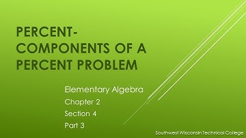 Percent-Components of a Percent Problem– Elementary Algebra