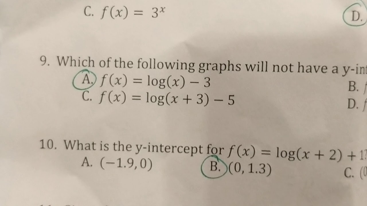 Advanced Algebra Final Exam Review Part 2 - YouTube