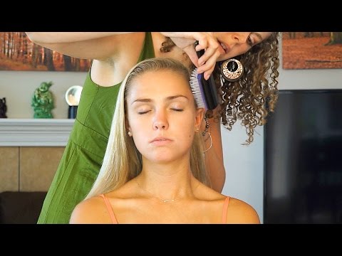 ☺ Relaxing Hair Brushing & Scalp Massage Sounds Stress Relief - Whisper 3D Binaural ASMR Ear To Ear☺