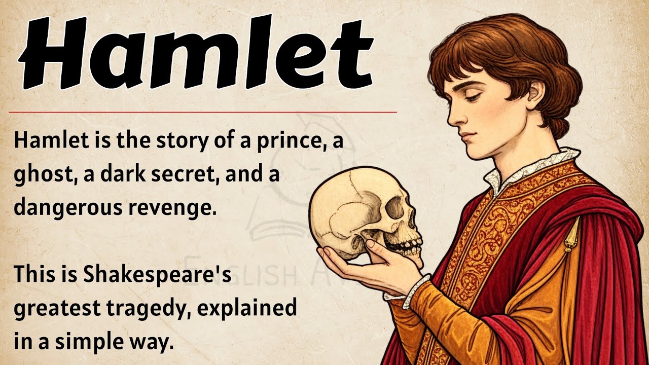 Hamlet Full Story | Shakespeare’s Greatest Tragedy Explained Simply | Learn English Through Story ✅️