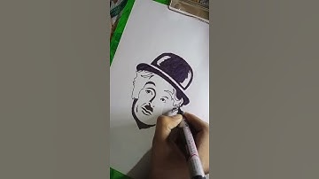 Charlie Chaplin easy drawing | easy art tutorial video #shorts