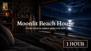 Moonlit Beach House 🌙 Relaxing Ambient Music & Ocean Waves for Sleep [1 Hour]