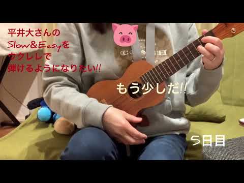 平井大さんのSlow＆Easy ウクレレ練習  5日目 聴けるくらいになったかな?!