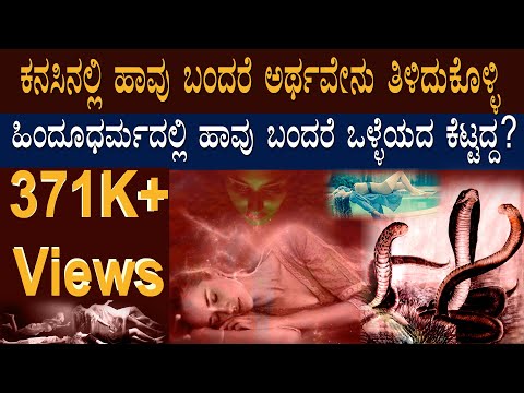 Snake In Dreams!  ಕನಸಿನಲ್ಲಿ ಹಾವು ಬಂದರೆ ಅದರ ಅರ್ಥವೇನು?