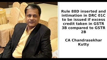 System generated notice if ITC claimed excess in GSTR 3B compared to GSTR 2B