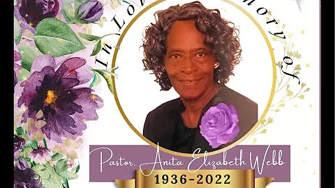 Pastor Anita Elizabeth Webb Funeral Service