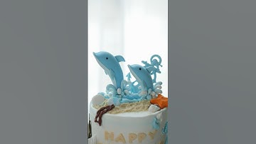 Dolphin cake| Fondant Topper | How to make a dolphin fondant#trending #shorts #Dolphincake