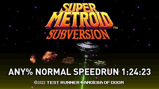 Super Metroid Subversion (Any% Normal) Speedrun PB [1:24:23]