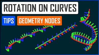 Rotation tips on curves in Geometry nodes - Blender tutorial ENG - 1/3 videos