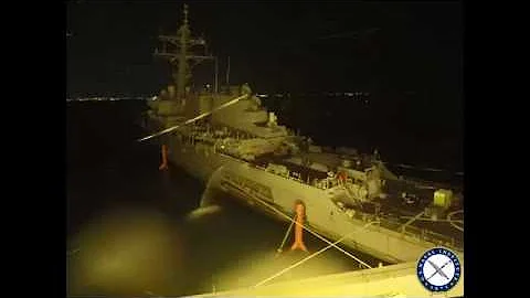 USS John S. McCain Loaded on Heavy Lift Transport
