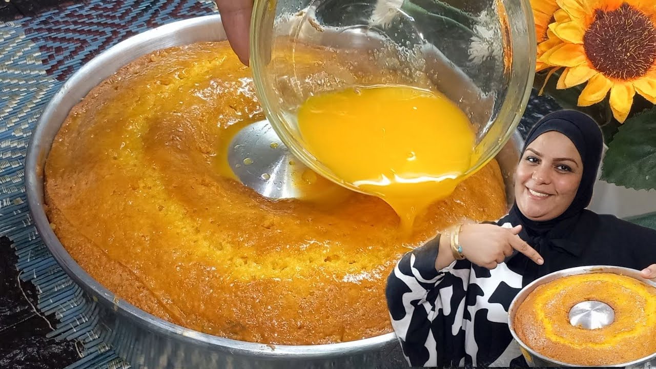 كيكه البرتقال🍊 بتبظ برتقال مش بس لون وخلاص كوبايه شاي بقى وياسلام ياسلام