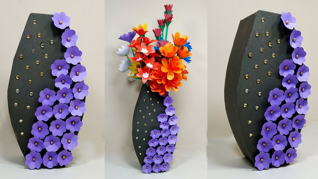 Very Beautiful Home Idea Paper Flower Vase | Flower Vase Crafts At Home