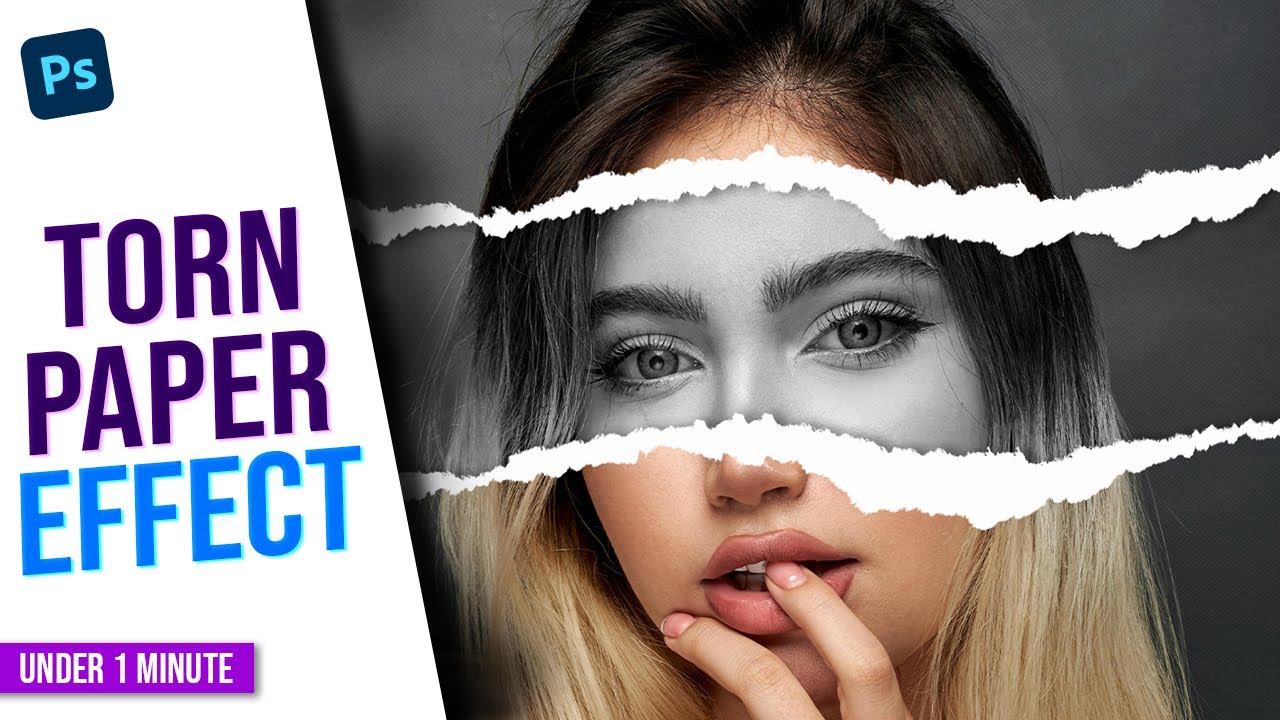 Create Torn Paper Effect under 1 minute in Photoshop - YouTube