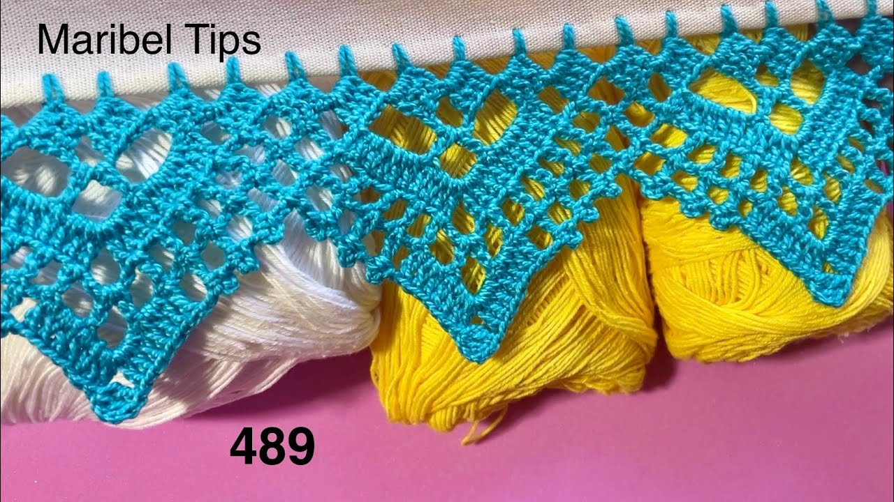 PICOS A  #CROCHET 🧵TUTORIAL PASO A PASO ORILLA DE UNA VUELTA # 489