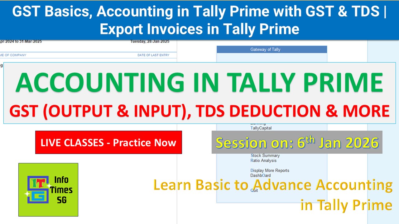Auto TDS in Tally Prime | Accounting in Tally Prime with GST & TDS | Export Invoices | | 6.1.2026
