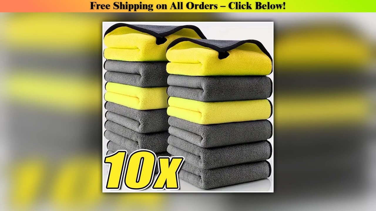 110pcs Microfiber Towels Thicken Car Cleaning Towels Soft Drying Cloth Washing Towels Double Layer