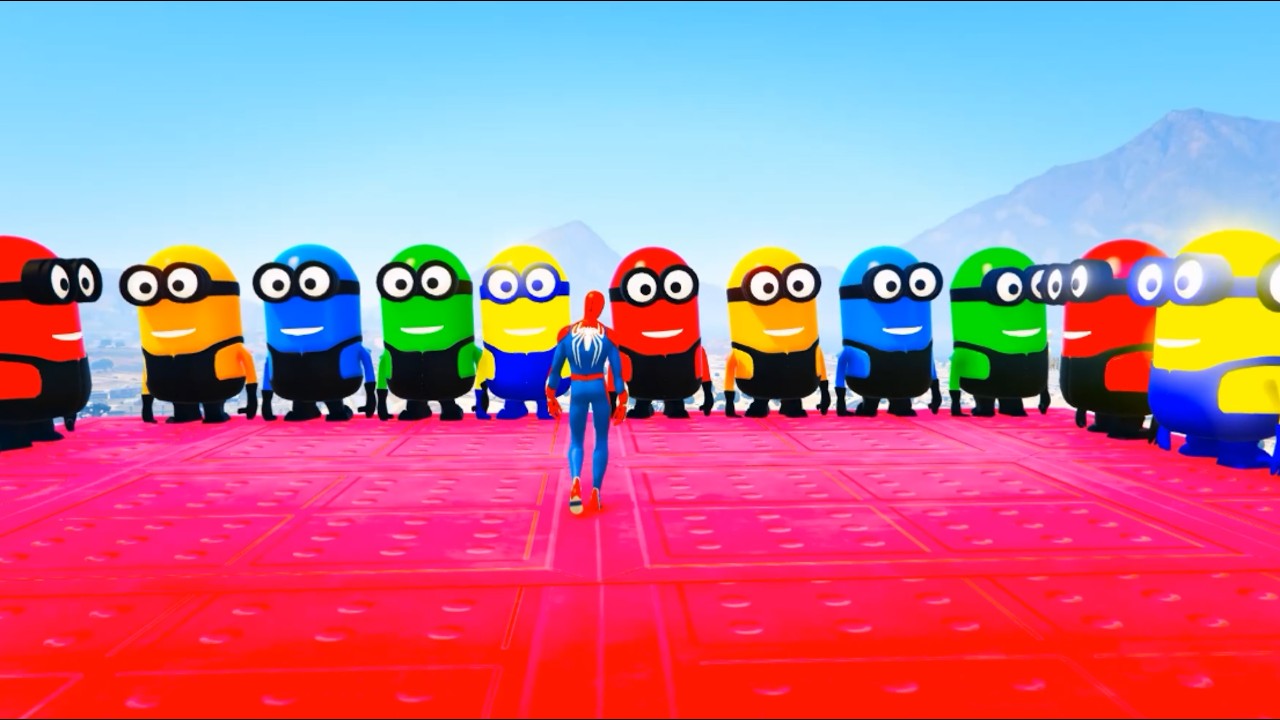 GTA 5 Epic Ragdolls RED SPIDERMAN VS RED MINION VS GREEN MINIONEuphoria Physics & Funny Fails 5#01