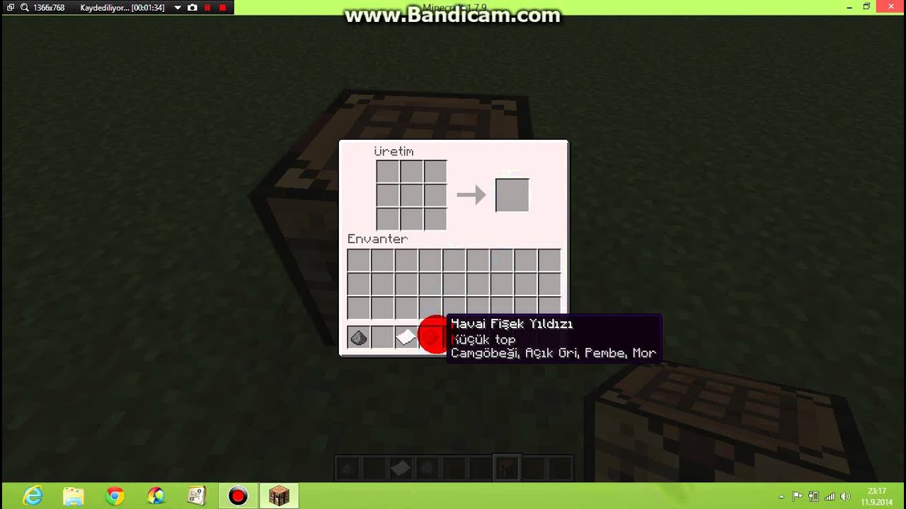 minecraft renkli havai fisek yapimi youtube